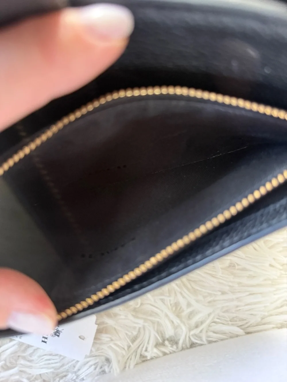 Coach Black Pebbled Leather Gold-Tone Crossbody Wallet - Picture 5 of 7